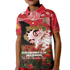 Personalised Dragons Rugby ANZAC Day Kid Polo Shirt Last Post Poppy We Will Remember Them