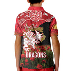 Personalised Dragons Rugby ANZAC Day Kid Polo Shirt Last Post Poppy We Will Remember Them