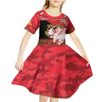 Personalised Dragons Rugby ANZAC Day Kid Short Sleeve Dress Last Post Poppy We Will Remember Them