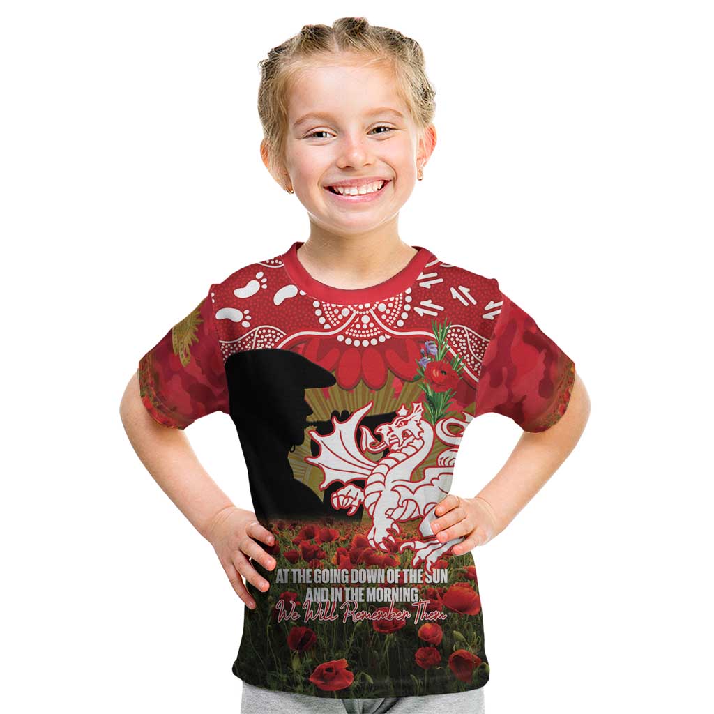 Personalised Dragons Rugby ANZAC Day Kid T Shirt Last Post Poppy We Will Remember Them
