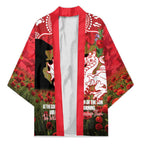 Personalised Dragons Rugby ANZAC Day Kimono Last Post Poppy We Will Remember Them