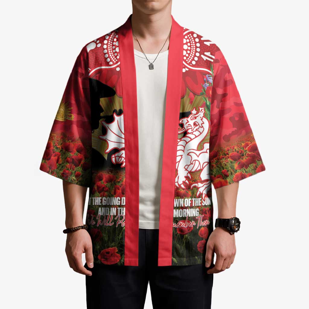 Personalised Dragons Rugby ANZAC Day Kimono Last Post Poppy We Will Remember Them