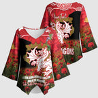 Personalised Dragons Rugby ANZAC Day Kimono Sleeve Blouse Last Post Poppy We Will Remember Them