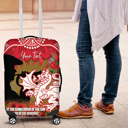Personalised Dragons Rugby ANZAC Day Luggage Cover Last Post Poppy We Will Remember Them