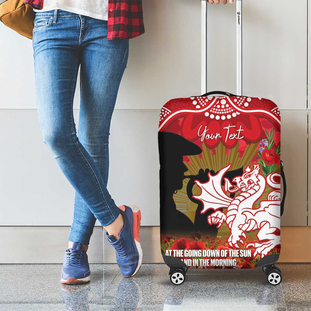 Personalised Dragons Rugby ANZAC Day Luggage Cover Last Post Poppy We Will Remember Them