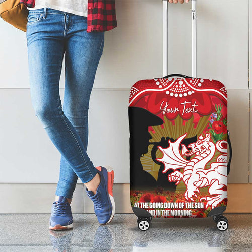 Personalised Dragons Rugby ANZAC Day Luggage Cover Last Post Poppy We Will Remember Them
