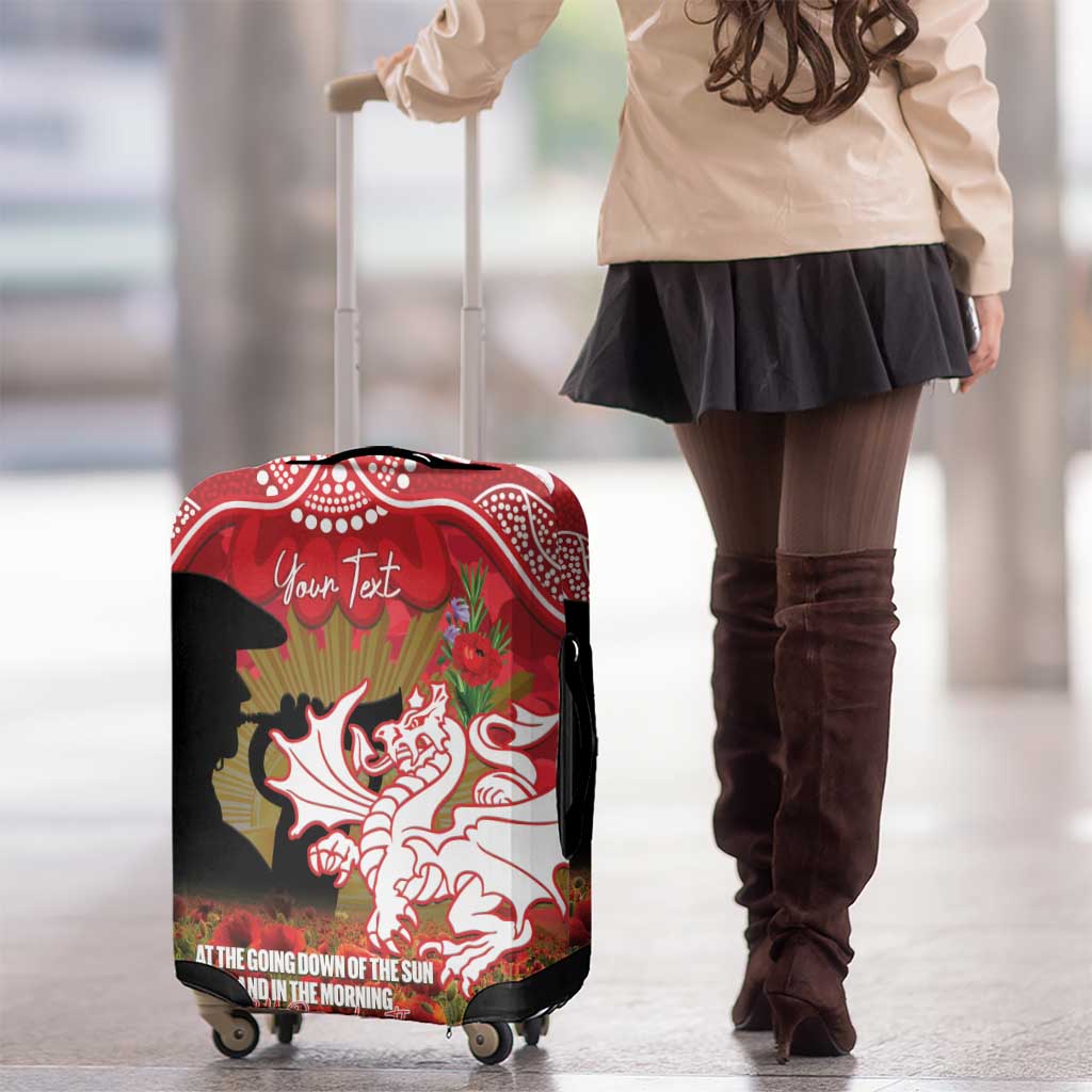 Personalised Dragons Rugby ANZAC Day Luggage Cover Last Post Poppy We Will Remember Them