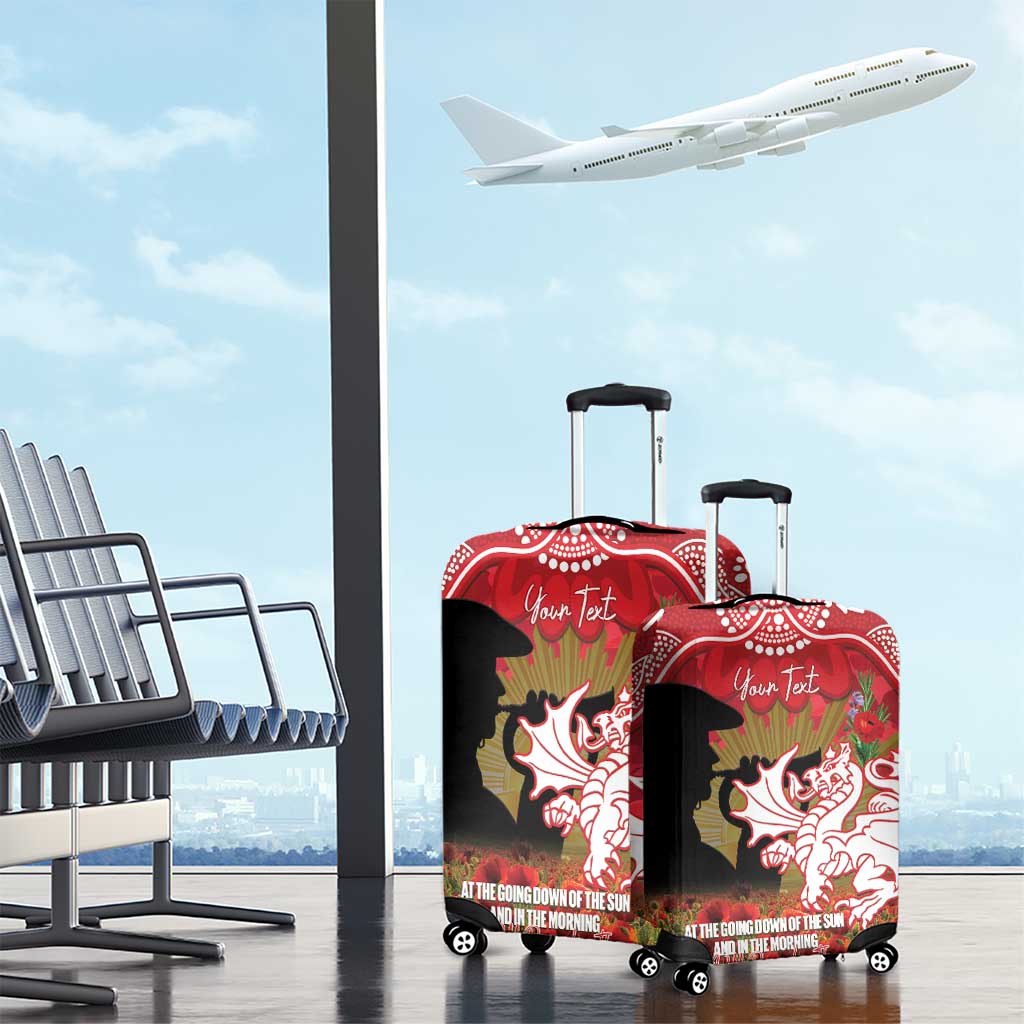 Personalised Dragons Rugby ANZAC Day Luggage Cover Last Post Poppy We Will Remember Them