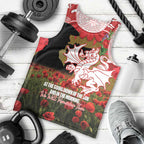 Personalised Dragons Rugby ANZAC Day Men Tank Top Last Post Poppy We Will Remember Them