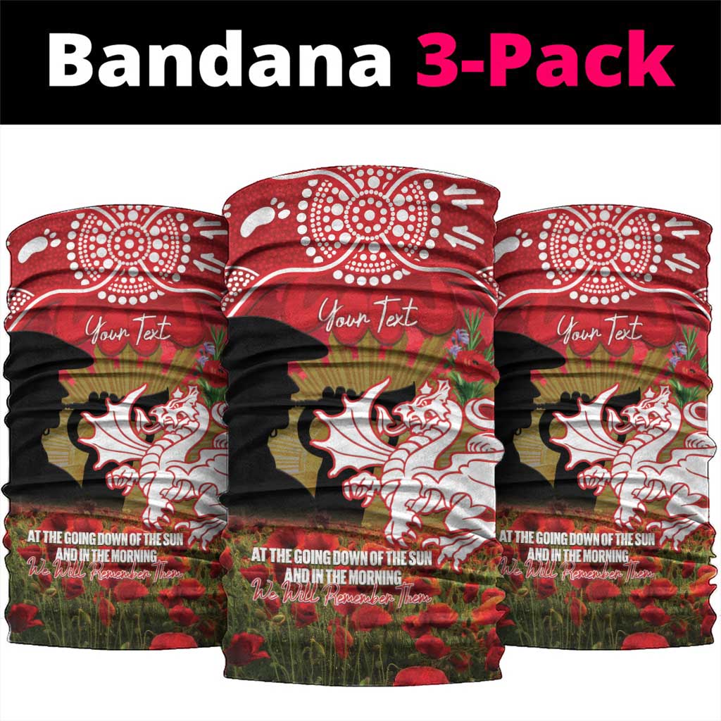 Personalised Dragons Rugby ANZAC Day Neck Gaiter Last Post Poppy We Will Remember Them