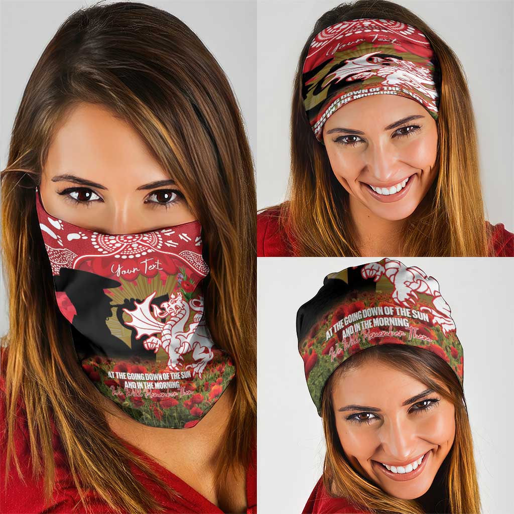 Personalised Dragons Rugby ANZAC Day Neck Gaiter Last Post Poppy We Will Remember Them