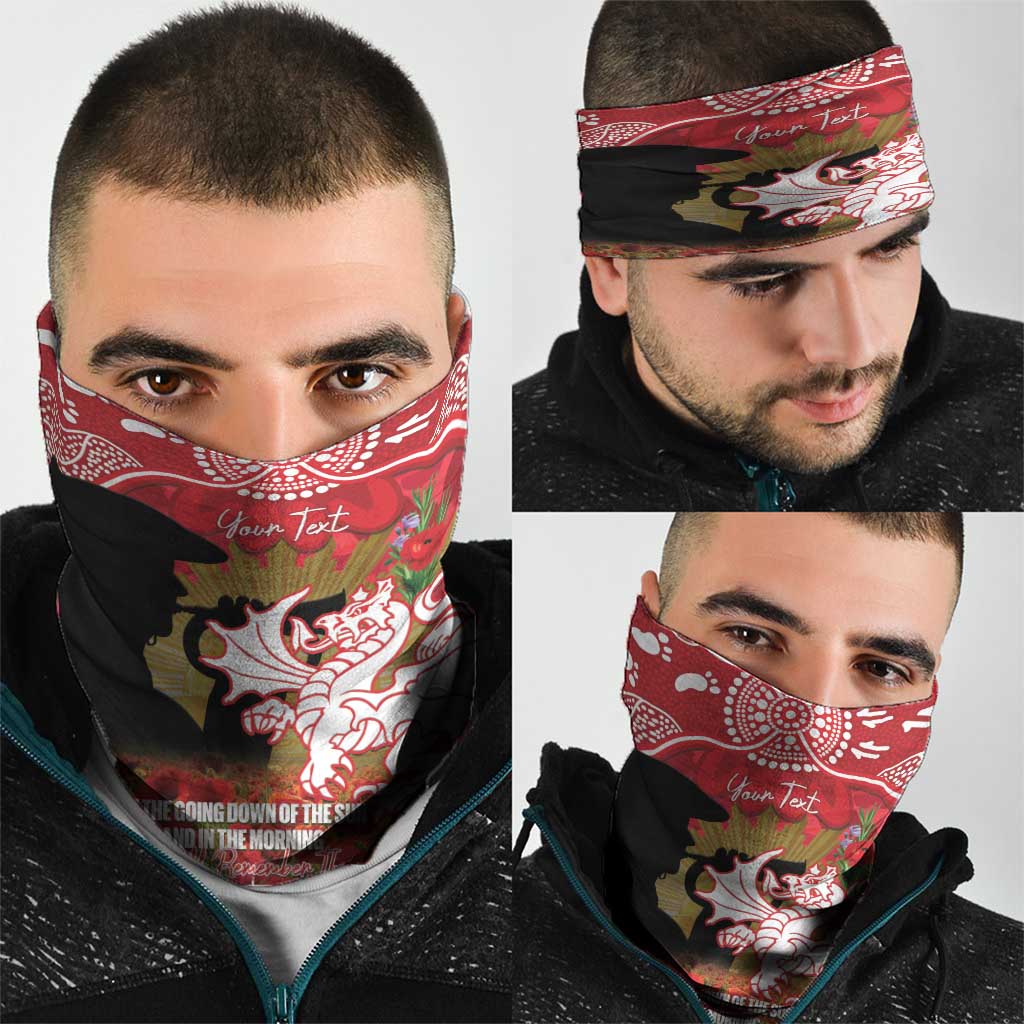 Personalised Dragons Rugby ANZAC Day Neck Gaiter Last Post Poppy We Will Remember Them