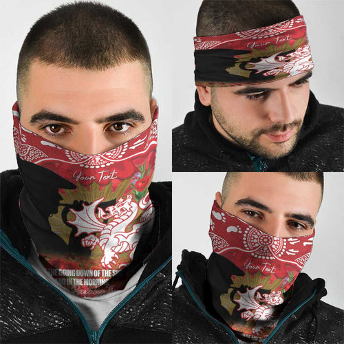 Personalised Dragons Rugby ANZAC Day Neck Gaiter Last Post Poppy We Will Remember Them
