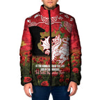 Personalised Dragons Rugby ANZAC Day Padded Jacket Last Post Poppy We Will Remember Them