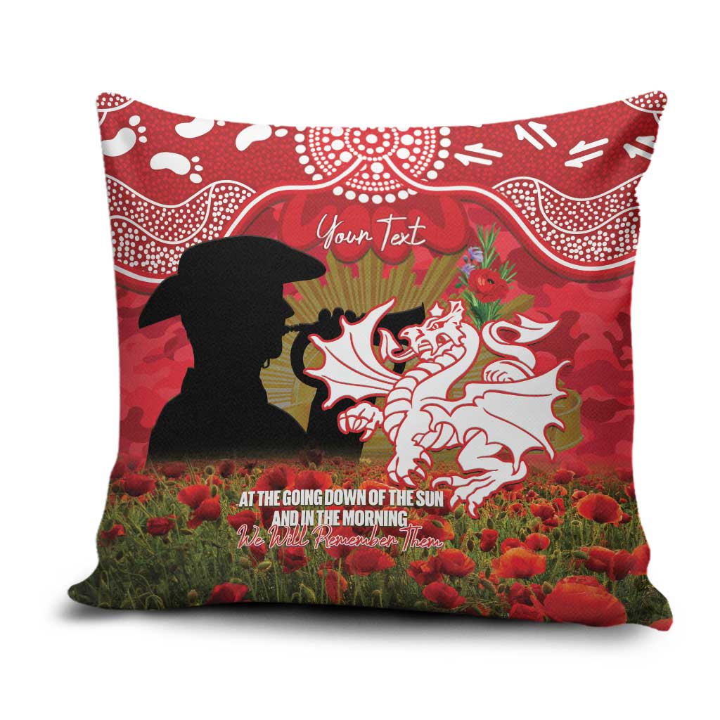 Personalised Dragons Rugby ANZAC Day Pillow Cover Last Post Poppy We Will Remember Them