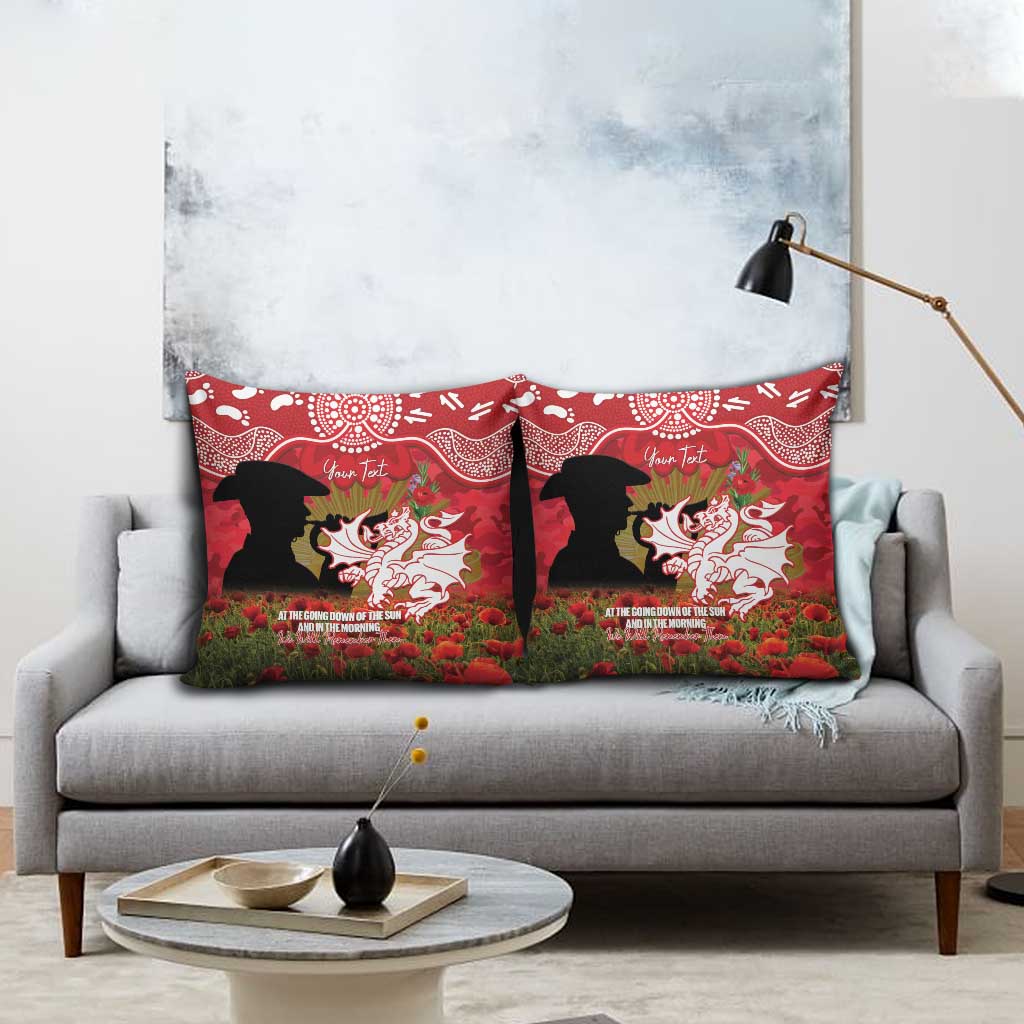 Personalised Dragons Rugby ANZAC Day Pillow Cover Last Post Poppy We Will Remember Them