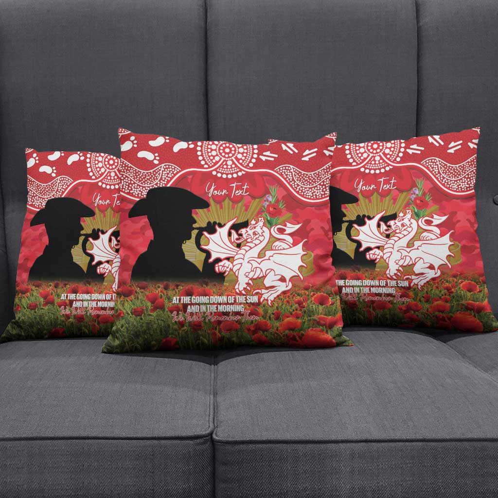 Personalised Dragons Rugby ANZAC Day Pillow Cover Last Post Poppy We Will Remember Them