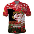 Personalised Dragons Rugby ANZAC Day Polo Shirt Last Post Poppy We Will Remember Them