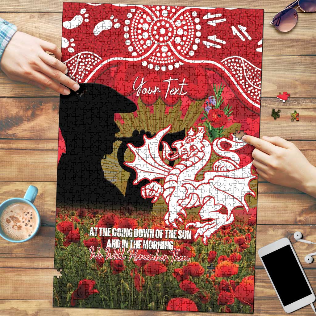 Personalised Dragons Rugby ANZAC Day Puzzle Last Post Poppy We Will Remember Them