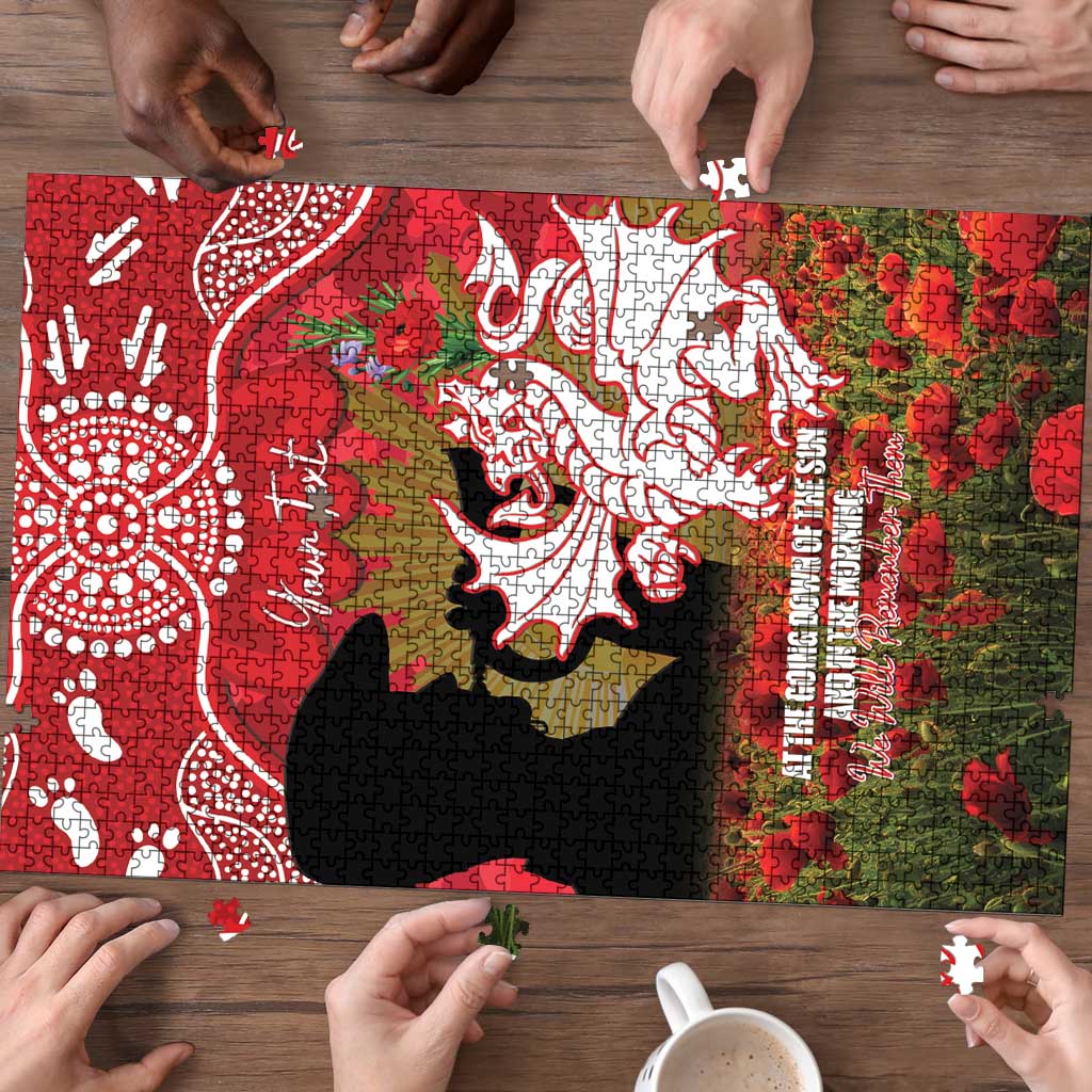 Personalised Dragons Rugby ANZAC Day Puzzle Last Post Poppy We Will Remember Them