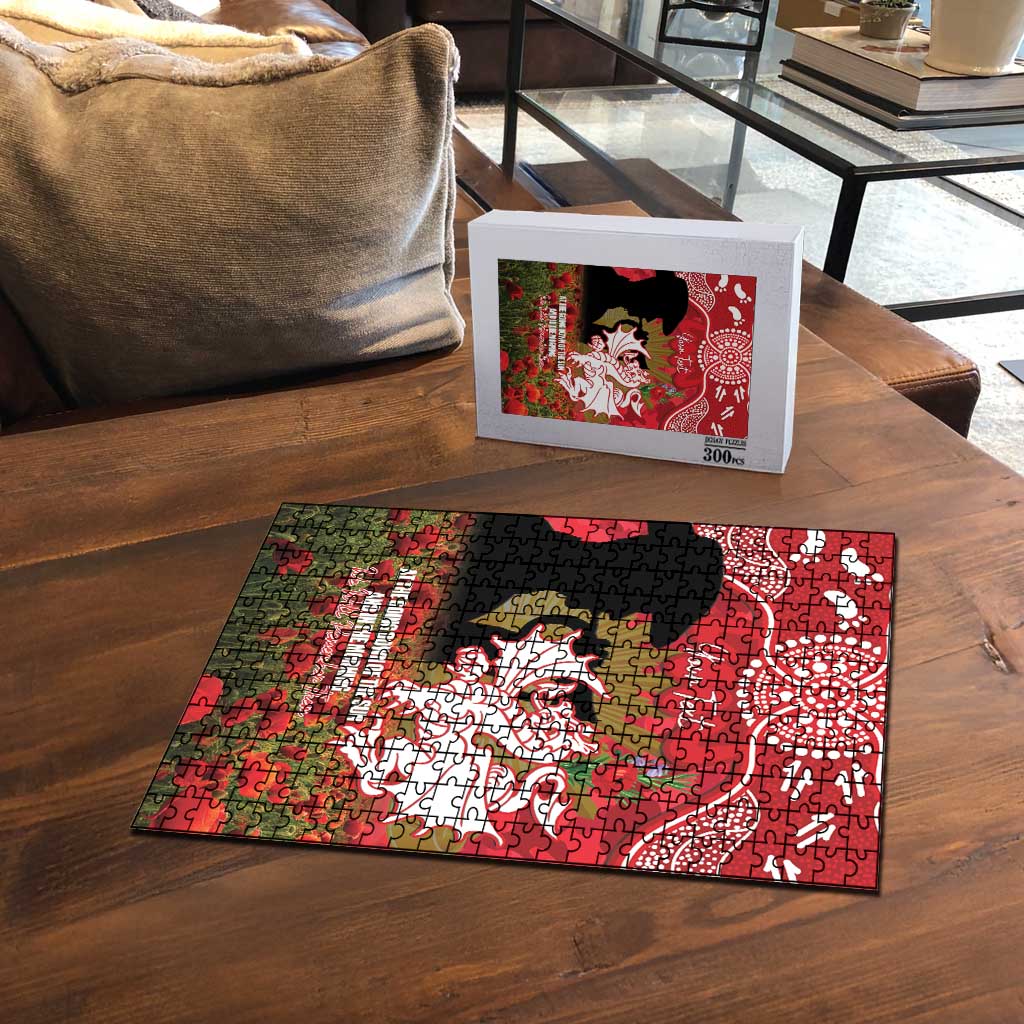 Personalised Dragons Rugby ANZAC Day Puzzle Last Post Poppy We Will Remember Them