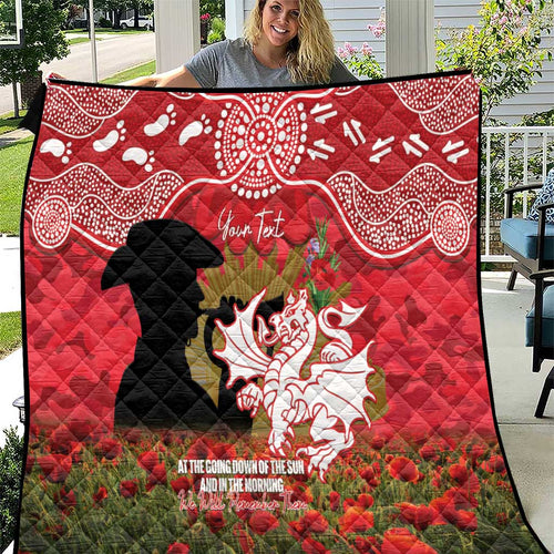Personalised Dragons Rugby ANZAC Day Quilt Last Post Poppy We Will Remember Them