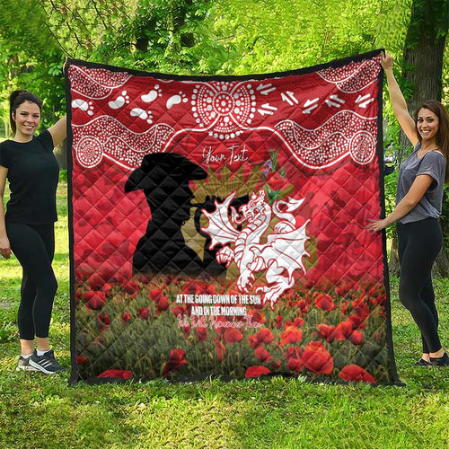 Personalised Dragons Rugby ANZAC Day Quilt Last Post Poppy We Will Remember Them