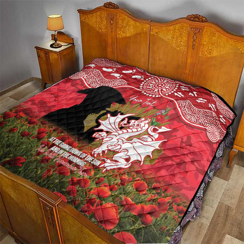 Personalised Dragons Rugby ANZAC Day Quilt Last Post Poppy We Will Remember Them