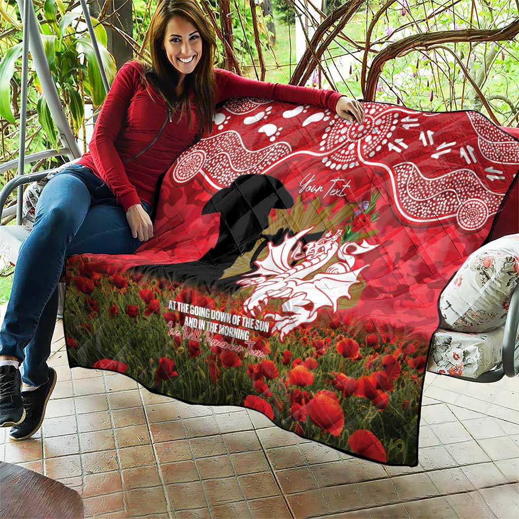 Personalised Dragons Rugby ANZAC Day Quilt Last Post Poppy We Will Remember Them