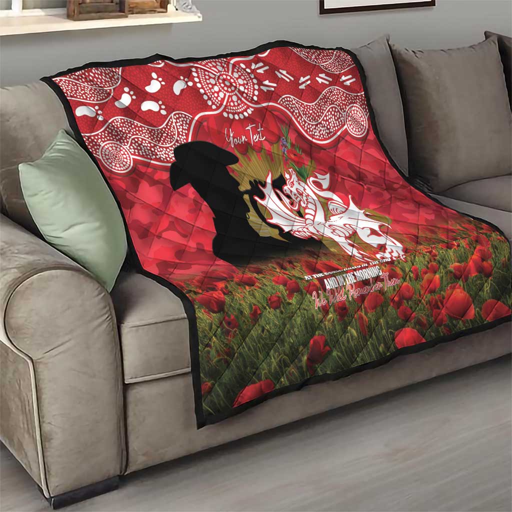 Personalised Dragons Rugby ANZAC Day Quilt Last Post Poppy We Will Remember Them