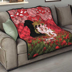 Personalised Dragons Rugby ANZAC Day Quilt Last Post Poppy We Will Remember Them