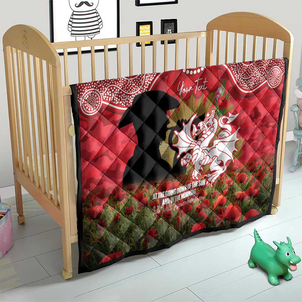 Personalised Dragons Rugby ANZAC Day Quilt Last Post Poppy We Will Remember Them