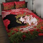 Personalised Dragons Rugby ANZAC Day Quilt Bed Set Last Post Poppy We Will Remember Them