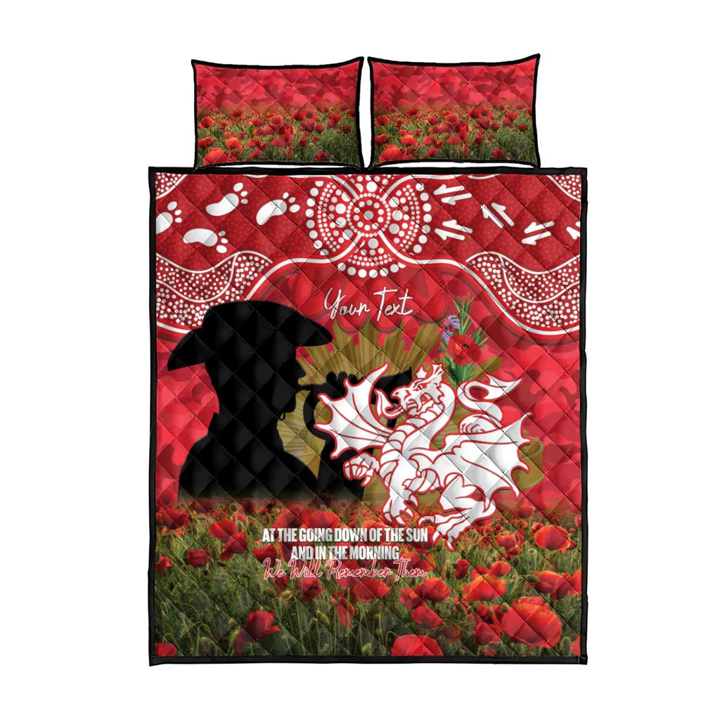 Personalised Dragons Rugby ANZAC Day Quilt Bed Set Last Post Poppy We Will Remember Them