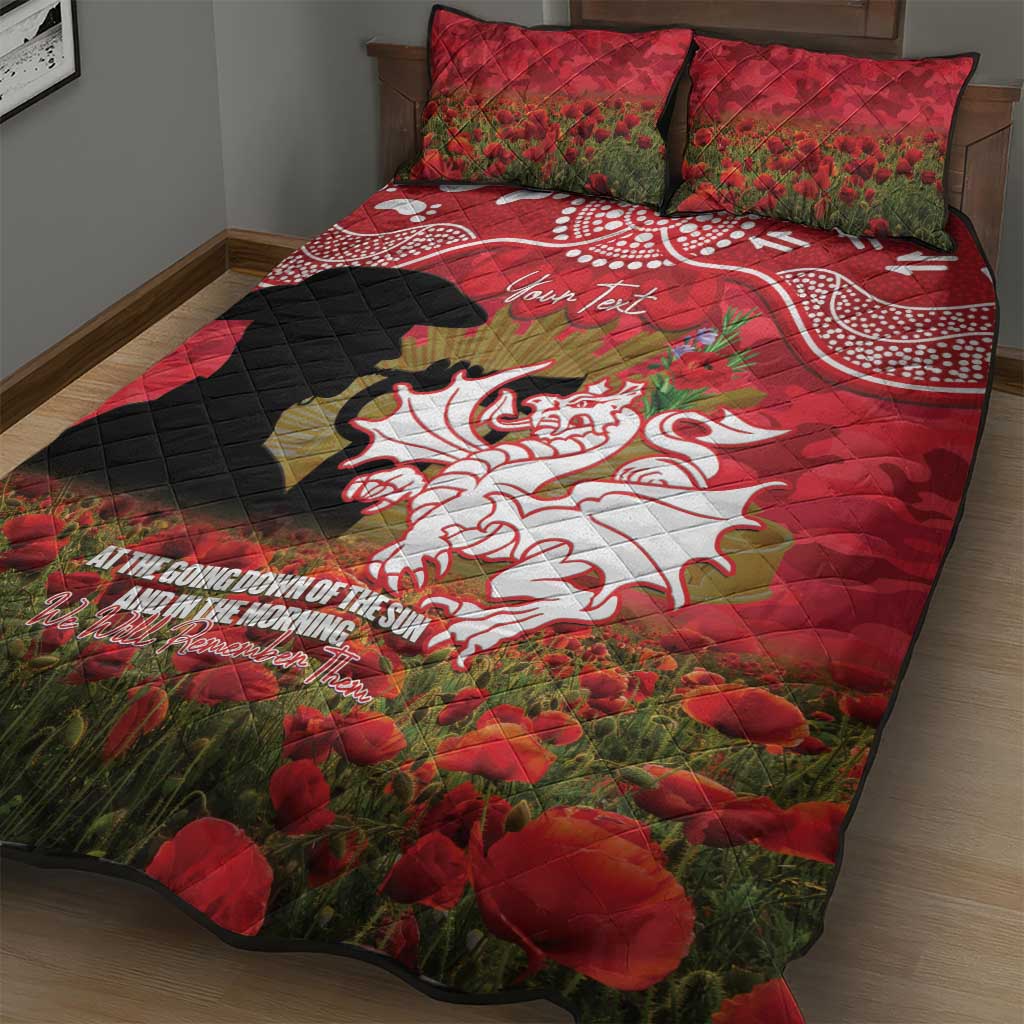 Personalised Dragons Rugby ANZAC Day Quilt Bed Set Last Post Poppy We Will Remember Them