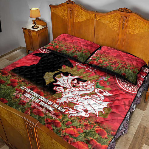 Personalised Dragons Rugby ANZAC Day Quilt Bed Set Last Post Poppy We Will Remember Them