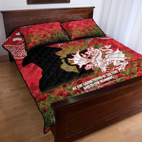 Personalised Dragons Rugby ANZAC Day Quilt Bed Set Last Post Poppy We Will Remember Them