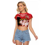 Personalised Dragons Rugby ANZAC Day Raglan Cropped T Shirt Last Post Poppy We Will Remember Them