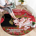 Personalised Dragons Rugby ANZAC Day Round Carpet Last Post Poppy We Will Remember Them
