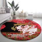 Personalised Dragons Rugby ANZAC Day Round Carpet Last Post Poppy We Will Remember Them