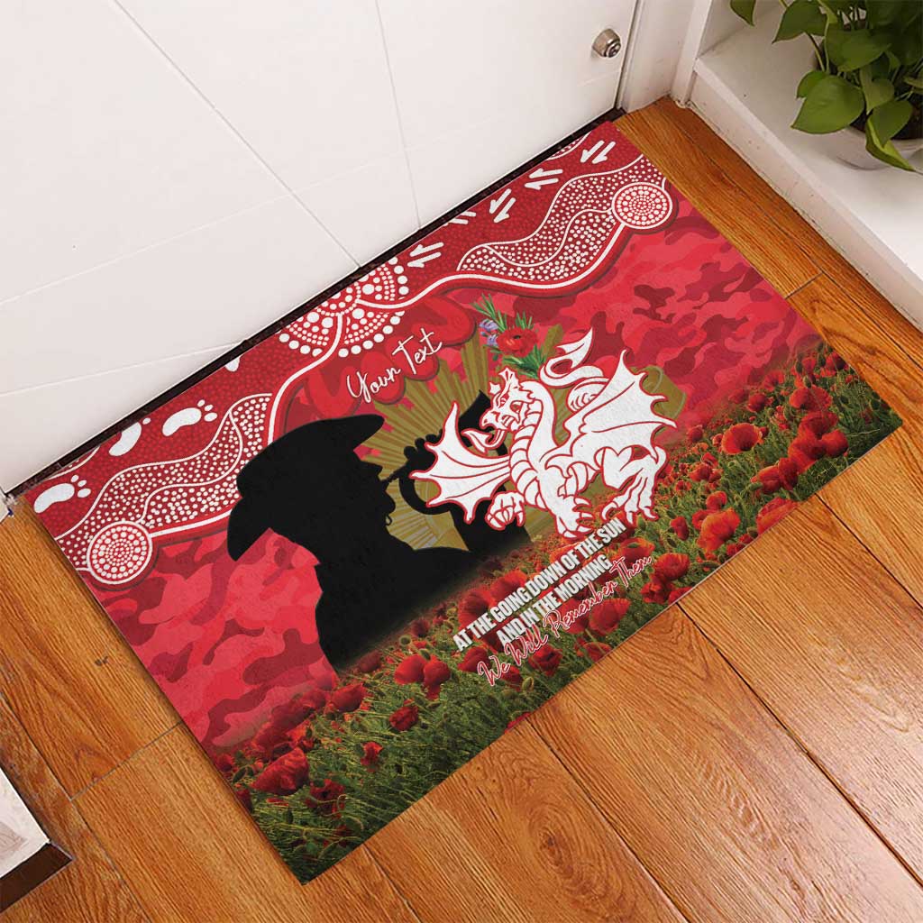 Personalised Dragons Rugby ANZAC Day Rubber Doormat Last Post Poppy We Will Remember Them
