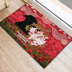 Personalised Dragons Rugby ANZAC Day Rubber Doormat Last Post Poppy We Will Remember Them