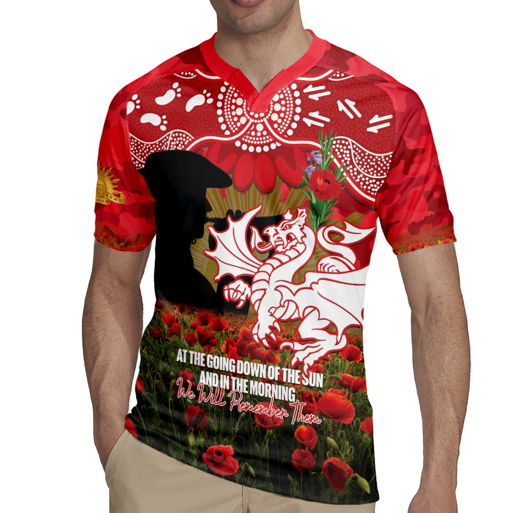 Personalised Dragons Rugby ANZAC Day Rugby Jersey Last Post Poppy We Will Remember Them