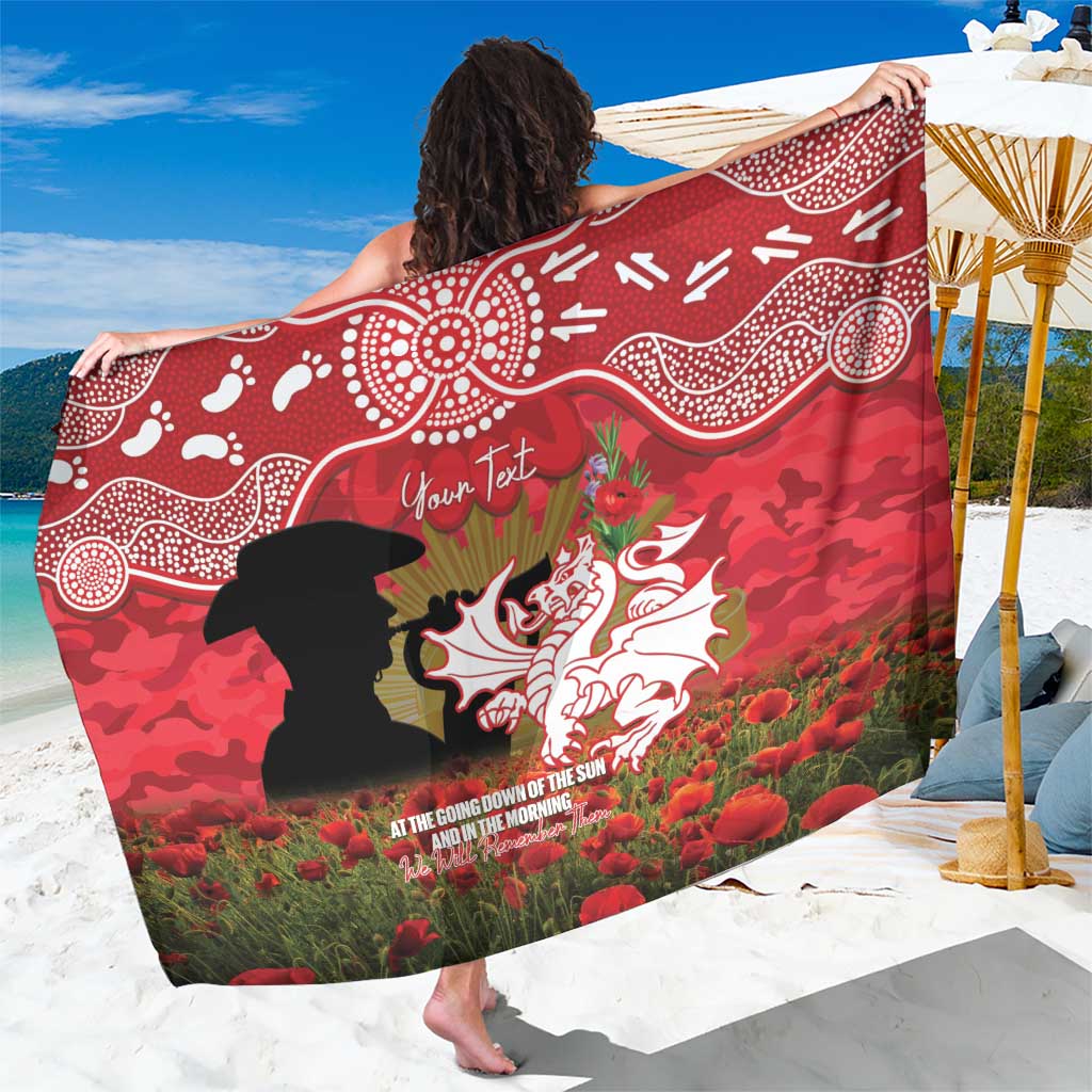 Personalised Dragons Rugby ANZAC Day Sarong Last Post Poppy We Will Remember Them