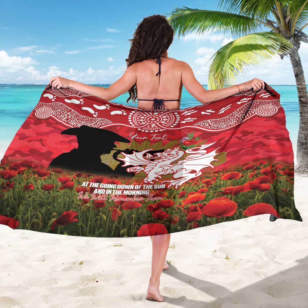 Personalised Dragons Rugby ANZAC Day Sarong Last Post Poppy We Will Remember Them