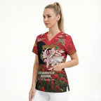 Personalised Dragons Rugby ANZAC Day Scrub Top Last Post Poppy We Will Remember Them