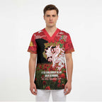 Personalised Dragons Rugby ANZAC Day Scrub Top Last Post Poppy We Will Remember Them