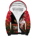 Personalised Dragons Rugby ANZAC Day Sherpa Hoodie Last Post Poppy We Will Remember Them