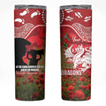 Personalised Dragons Rugby ANZAC Day Skinny Tumbler Last Post Poppy We Will Remember Them
