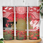 Personalised Dragons Rugby ANZAC Day Skinny Tumbler Last Post Poppy We Will Remember Them
